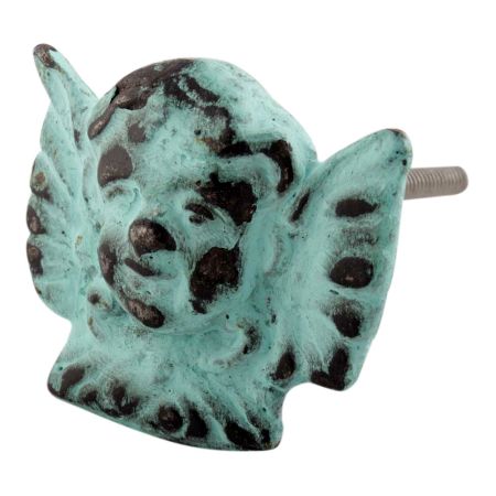 Sea Green Angel Iron Knobs
